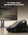 ProtoArc Souris Bluetooth ergonomique, EM25 USB Souris sans fil avec défilement rapide & Roue de défilement, 8000 DPI Souris Rechargeable, Compatible avec Windows/Mac/Android, Noir