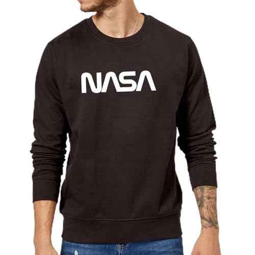 Zavvi NASA Worm White Logotype Sweatshirt - Black S