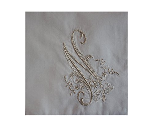 LADIES/WOMENS HANDKERCHIEF - White with Monogram - 3 Pack