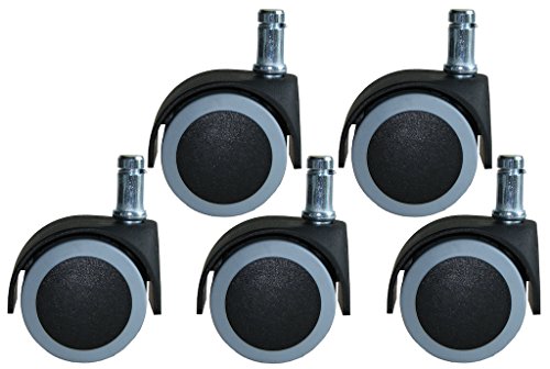 Preisvergleich Produktbild 5 Stück Parkettdoppelrollen Drehstuhlrollen Bürostuhlrollen 50mm, spurfrei, Tragkraft 40kg