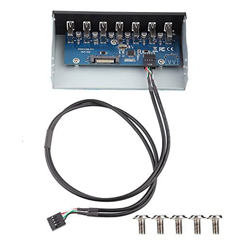 OVAQUIXI 7-portowy Koncentrator USB Wnęka na Napęd, Panel Napędu, Bezstratna Transmisja Danych, USB 2.0