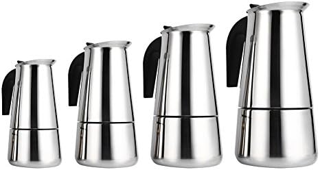 300ml Stainless Steel Mocha Coffee Pot Kettle Stove Top Espresso Make Pot, Sliver
