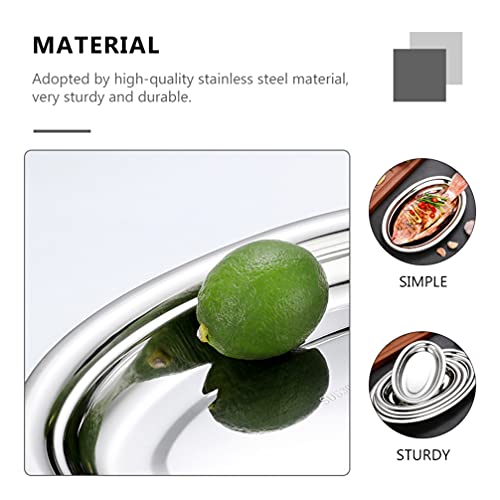 Cabilock Grilling Platter Oval Fish Dish Stainless Steel Fish Plate Steaming Fish Plate Food Serving Tray Dessert Meat Sushi Platter For Party Home Restaurant New Year Xl Serving Platter #TOP4