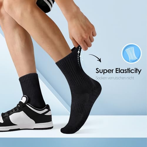 TUUHAW 6/12 Paia Calzini Uomo e Donna Sportivi Lunghe Cotone Sport Calzettoni con Buona Elasticità Alti Socks Calze Traspiranti