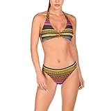  DOLORES CORTES Bikini de Cuello Halter Colorido 2681-3 B - Verde, 44/M