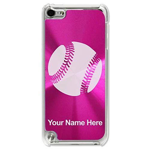 LaserGram Case Compatible with iPod Touch 5th/6th/7th Generation, Baseball Ball, Personalized Engraving Included (Pink)