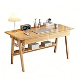 Escritorio para computadora，Mesa de Juegos para PC o Laptop, estación de Trabajo de Estudio, de fácil manejo，con Cajonera，Estantes de Almacenamiento，Oficina o Estudio(Woodr,120*55cm(47*22in))