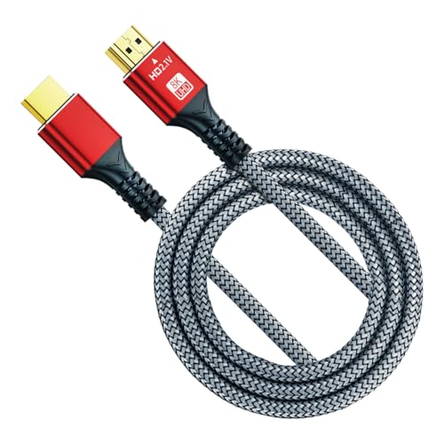 8K HDMI 2.1 Cable,48Gbps Ultra High Speed High Definition Braided Cord,2K@240HZ,4K@120Hz,8K@60Hz,eARC,Compatible for Ps5,Monitor,PC and More