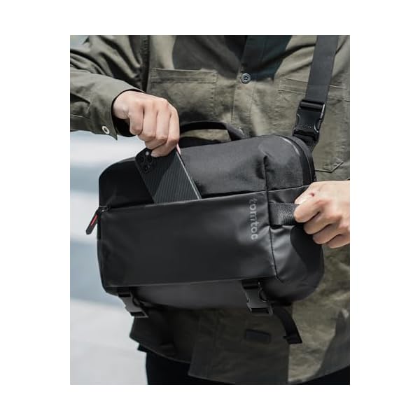 tomtoc Laptop Messenger Shoulder Bag for 13 inch iPad Pro/Air, 13 inch MacBook Pro/Air, Minimalist Chest Crossbody Bag, Water-resistant Everyday Carry Pack for Business, Travel, Work - Image 7