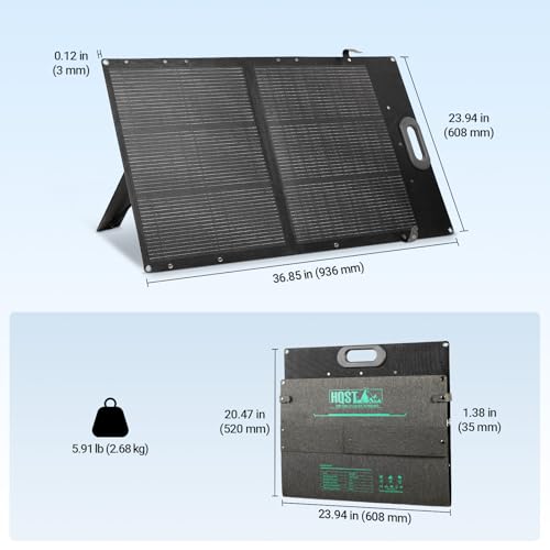 HQST 100W Ultra-Light Portable Solar Panel, N-Type 25% High Efficiency Solar Charger for Power Station & Solar Generator, IP67 Waterproof, Foldable with Kickstands for Camping, RV, Off-Grid by HQST - Used condition - Image 9