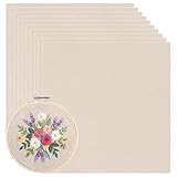 10 Stück 25x25cm Kreuzstich Stoff zum Sticken, Beige Hochwertiger Sticken Stoff, Stickerei Tuch Kreuzstichtuch, Cross Stitch Fabric für DIY Basteln Handwerk und kreativen Handarbeiten