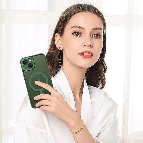 BENTOBEN Magnetic for iPhone 13 Case & iPhone 14 Case [Compatible with Magsafe] Translucent Matte Phone Case iPhone 13/14 Slim Shockproof Women Men Protective Cover for iPhone 13/14 6.1", Dark Green by BENTOBEN - Image 9