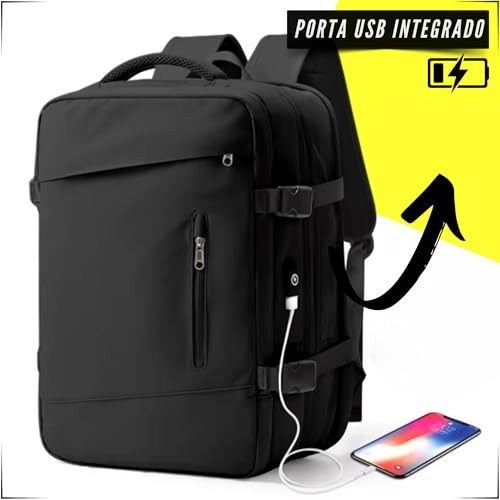 Mochila Executiva Expansível 27-40 Litros Para Viagem E Notebook Feminina Masculina Antifurto Grande