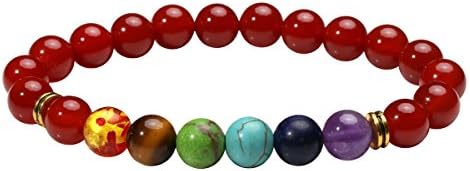 Eigso7 Chakra Diffuser Bracelets Set for Women Men Reiki Healing Meditation Lava Rock Stone Beads