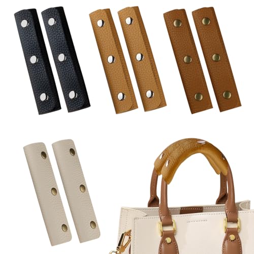 8 Pcs/4 Pairs Handbag Handle Covers Leather Wrap Cover Purse
