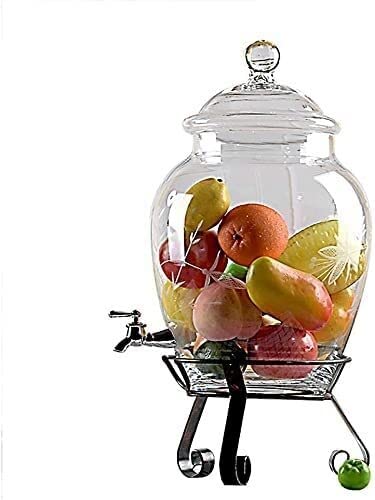 asdchZen Beer Dispenser, Beer Bucket 6L/10L Beverage Dispenser | With Easy Flow Nozzle | Metal Bracket | Glass Cover Transparent Glass