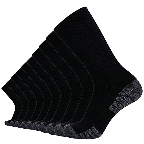 Soxdaddy Men’s Crew Work Outdoor Socks, Moisture Wicking Cotton Blend, Cushioned Reinforced Heel And Toe(Us13-15,Black3) #TOP17