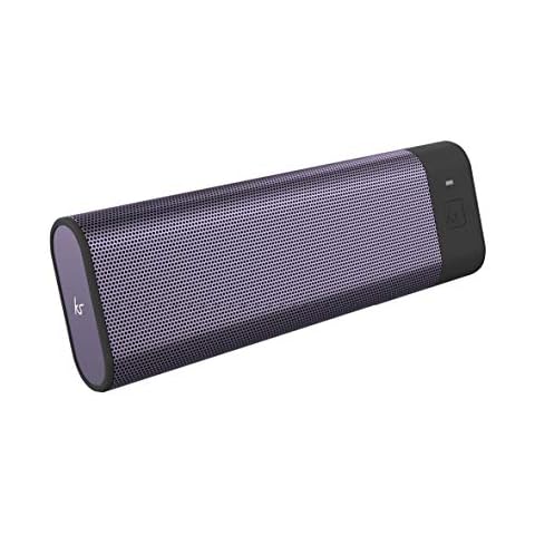 KitSound BoomBar+ Portable Wireless Bluetooth Speaker with Hands Call Function and Carry Pouch, Metallic Purple Cover