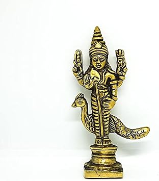 Sindinga9 Lord Murugan/Lord Karthikeya Brass Statue - for Gifting and Positivity at Home puja use - ISO Certified