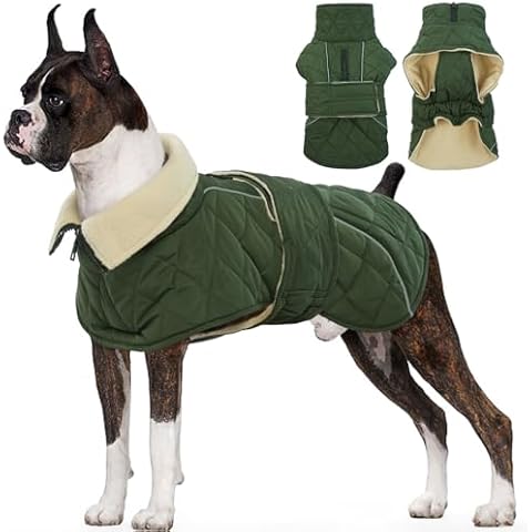 Kuoser Waterproof Fleece-Lined Dog Winter Coat Cover
