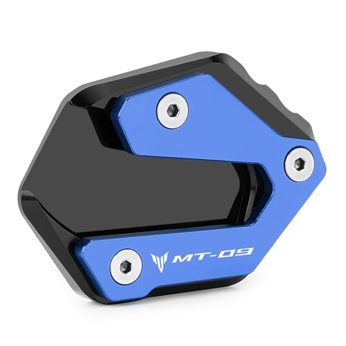CXEPI Motorrad Seitenständer Vergrößern Fuß-Verbreiterung Ständer Platte Pad für MT-09 MT09 SP 2014-2022,Blau