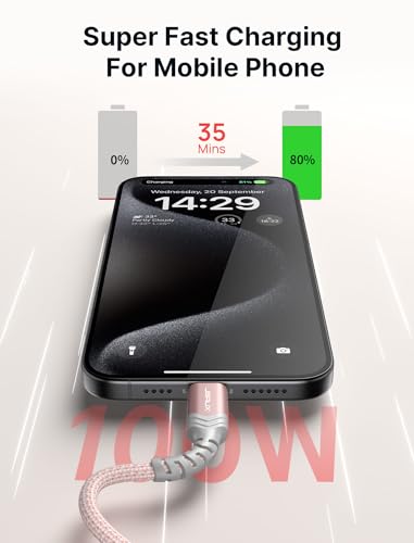 image for JSAUX 3-Pack USB C to USB C Cable 100W [10ft/6.6ft/3.3ft] Compatible w