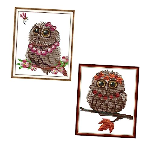 Kit de broderie chouette point de croix décoration murale fait main débutants