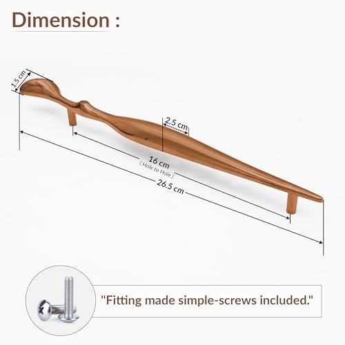 Image of Plantex Cabinet Handle /160mm Handle for Cabinet /Furniture /Door Pull-Push Handle for Home /Office - Pack of 1 (Rose Gold)