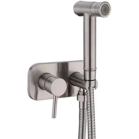 Juego de espray de bidé TRUSTMI con montaje en pared y agua caliente, níquel cepillado Cover
