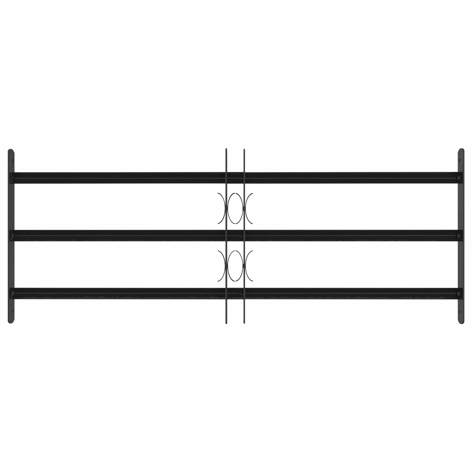 Juego de 3 barreras de seguridad para ventanas de acero galvanizado, color negro, ancho ajustable de 63 a 114 cm, montaje horizontal, protección antirrobo, para ventanas, tragaluces