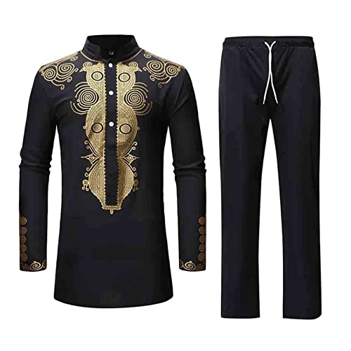 Muscularfit deals of the day clearance prime Mens Style Ethnic Style Print Victorian Gothic Tailcoat Renaissance Long Sleeve Frock Coat 2 Piece Outfits 2023 vacation outfits for men Black M