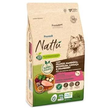 Premier Pet NATTU CAES ADULT RACAS PEQUENAS MANDIOCA 10.1 kg