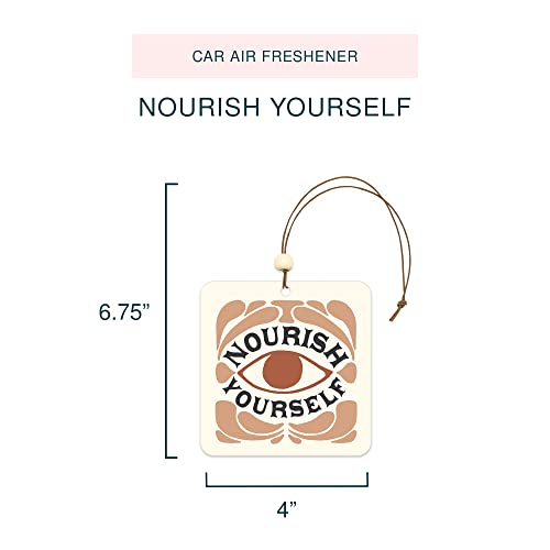 Image of Studio Oh! Nourish Yourself Set of 2 Hanging Car Air Freshener, Long-Lasting Fragrance, Odor Eliminator, Scented Car Accessory for Auto Interior, Decorative Air Freshener, 4 x 7.5 in
