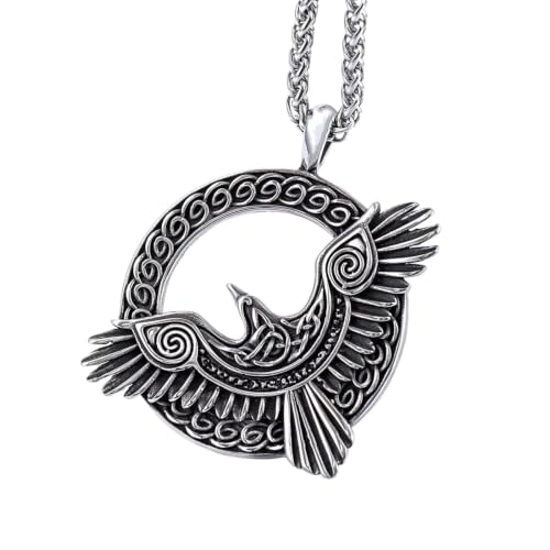 Collier rune viking homme pendentif aigle gravé bijoux punk hip hop