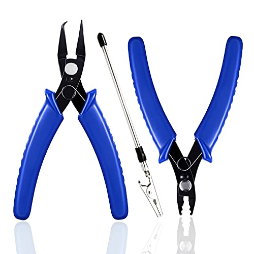 3 Pieces Jewelry Pliers Set with Jewelry Opening Pliers Jewelry Crimper Tool Bracelet Tool Helper for Jewelry Beading Repair Making Supplies