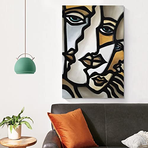 Tomart Abstract Cubism Face Personality Creative Interior Art Print Canvas Painting Wall Art Poster For Bedroom Living Room Decor 08X12Inch(20X30Cm) Unframe-Style #TOP3