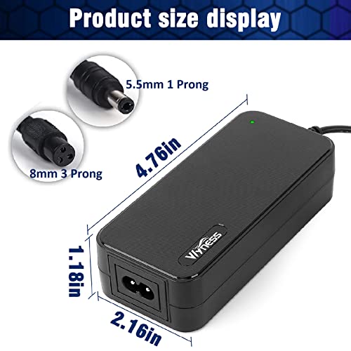 Upgraded 42V Charger For 36V Gotrax Hiboy Electric Scooter Bike, Universal 2Amp For All 36 Volt Li-Ion Battery Ebike Escooter With 1 Prong Dc Plug #TOP1