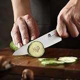 Nóż Santoku, profesjonalny nóż kuchenny, nóż uniwersalny, 13 cm, nóż uniwersalny, ostre ostrze z niemieckiej stali nierdzewnej 1.4116, dla kucharzy