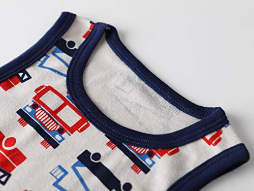 HUAER& Toddler Boys' 2-3 Pack Tank Tops (White/Stripe, 6T)