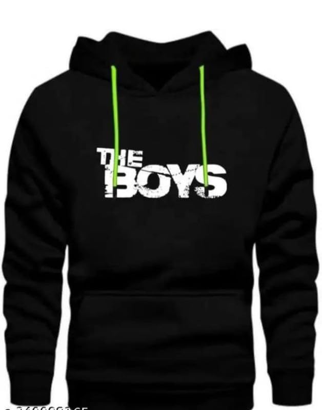 Men The Boys Printed Full Sleeve Fleece Hooded Sweatshirt, Casual Sweatshirt, Hoodie with Kangaroo Pockets (Pack of 1)-picture-29