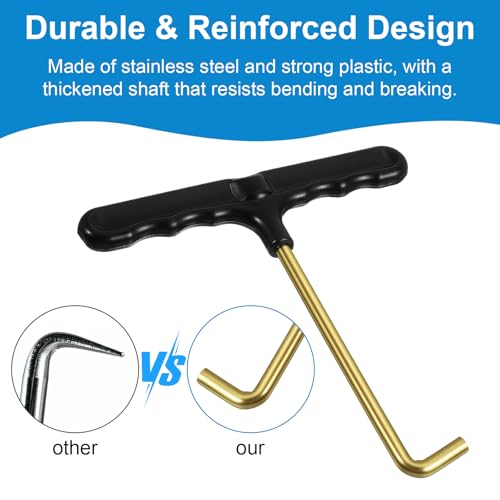 CIATBYYJ Lace Tightener Tool for Skates, Shoe Lace Tightner, Stainless Steel Trampoline Spring Pull Tool, Skate Key Boot Laces Hooks Puller for Ice Skates, Roller Skate, Hockey, Trampoline Springs