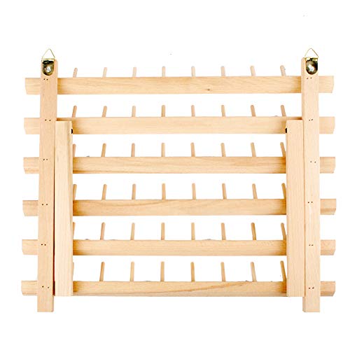 Nw 60-Spools Wooden Thread Holder Sewing And Embroidery Thread Rack And Organizer Thread Rack For Sewing With Hanging Hooks #TOP5