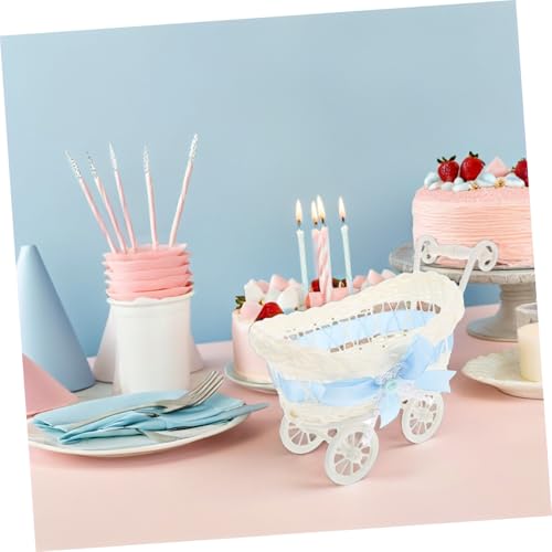 Paniers de rangement bleu pour bonbons et accessoires de shower bébé