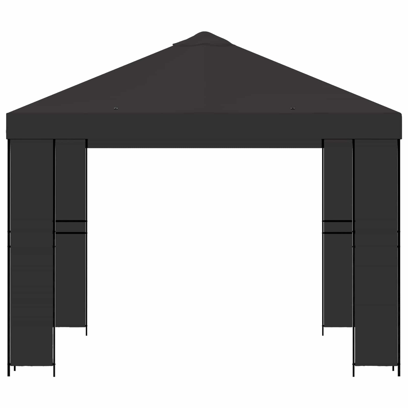Pawilon, namiot imprezowy, 3 x 3 m, antracyt, poliester, dach i rama stalowa 190 g/m², wodoszczelny i odporny na warunki atmosferyczne, do ogrodu, na taras, balkon, do użytku na zewnątrz