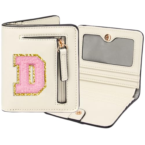 Image of Birthday Gifts for Teen Girl Kids Wallet Little Girl Wallets | Small Initial Kid Wallet for Girl Rfid Wallet Preppy Stuff Gifts for Girls 8-12 Beige D