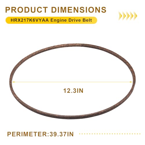 HRX217K6VYAA Engine Drive Belt for Honda Walk Behind Mowers, Mower Belt Compatible with HRX217K6VKA HRX217K6VLA HRX217K6VYA HRX217K6VKAA HRX217K6VLAA, Walk-Behind Lawn Mower Engines Drive V-Belt