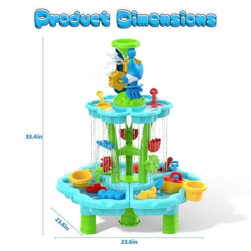 Eterfun Kids Flower Water Sand Table for Toddlers - 2-Tier Outdoor Water Sand Play Table Toys for Boys Girls, Summer Splash Activity Sensory Table Party Birthday Gift for Kids 3-5 6-12 by Eterfun - Image 6