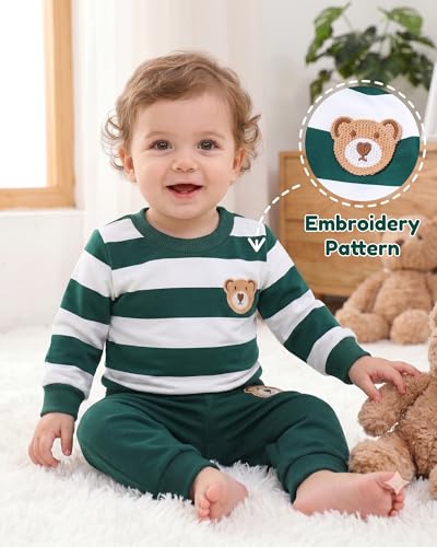 Image of NZRVAWS Toddler Baby Boy Clothes Infant Fall Winter Outfit Long Sleeve Pant Top Set 2Pcs Sweatshirt 0 Month-3 Years