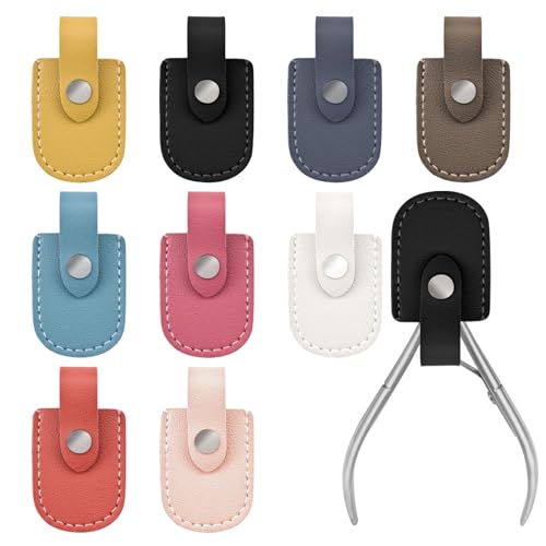 9 Pack Nail Scissors Protective Cover Portable Scissor Pouch Nail Nipper Protector Nail Trimmer Storage Container for Nail Cuticle Scissor Nail Nipper (9 Colors)