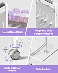 YOTTOY 3-Tier Gym Storage Rack for Home Gym–Multi-Functional Weight Rack, Dumbbell Rack, Yoga Mat Holder with Side Basket & 6 Hooks, Gym Equipment Organizer